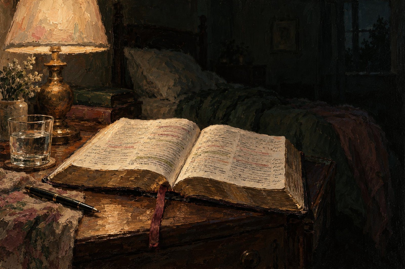 Notes in a worn Bible